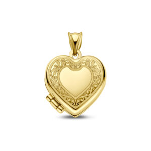 medaillon hartje gravure 15 mm 14K geelgoud