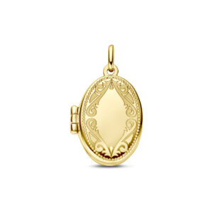 medaillon ovaal gravure 17 mm 14K geelgoud