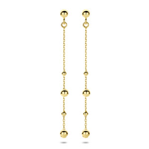 oorhangers bolletjes 47 mm 14K geelgoud