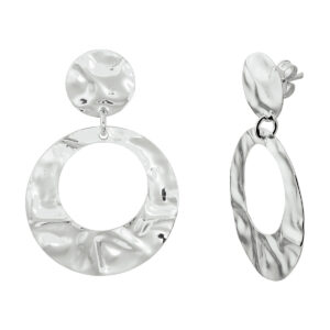 oorhangers gehamerd zilver gerhodineerd