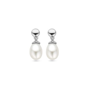 oorhangers parel 15 mm 14K witgoud