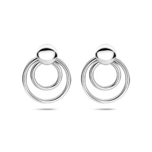 oorhangers rond 18,5 mm zilver gerhodineerd