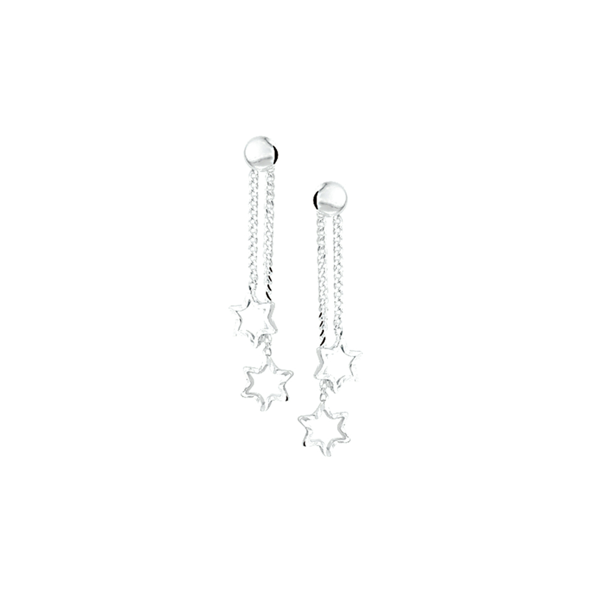 oorhangers ster zilver gerhodineerd