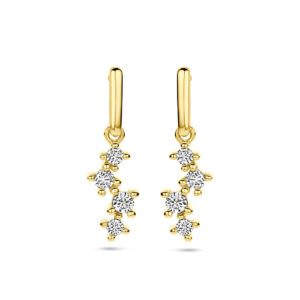 oorhangers zirkonia 14K geelgoud