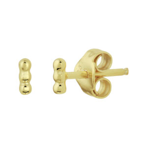oorknoppen bolletjes zilver verguld (geel)