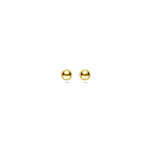 oorknoppen half bol 3,5 mm 14K geelgoud