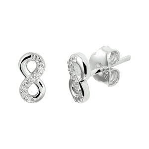 oorknoppen infinity zirkonia zilver gerhodineerd
