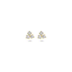 oorknoppen lab grown diamant 0.07ct (2x 0.035ct) f vs 4,5 mm 14K geelgoud