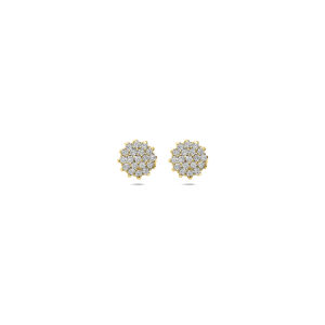 oorknoppen lab grown diamant 0.19ct (2x 0.095ct) f vs 6 mm 14K geelgoud
