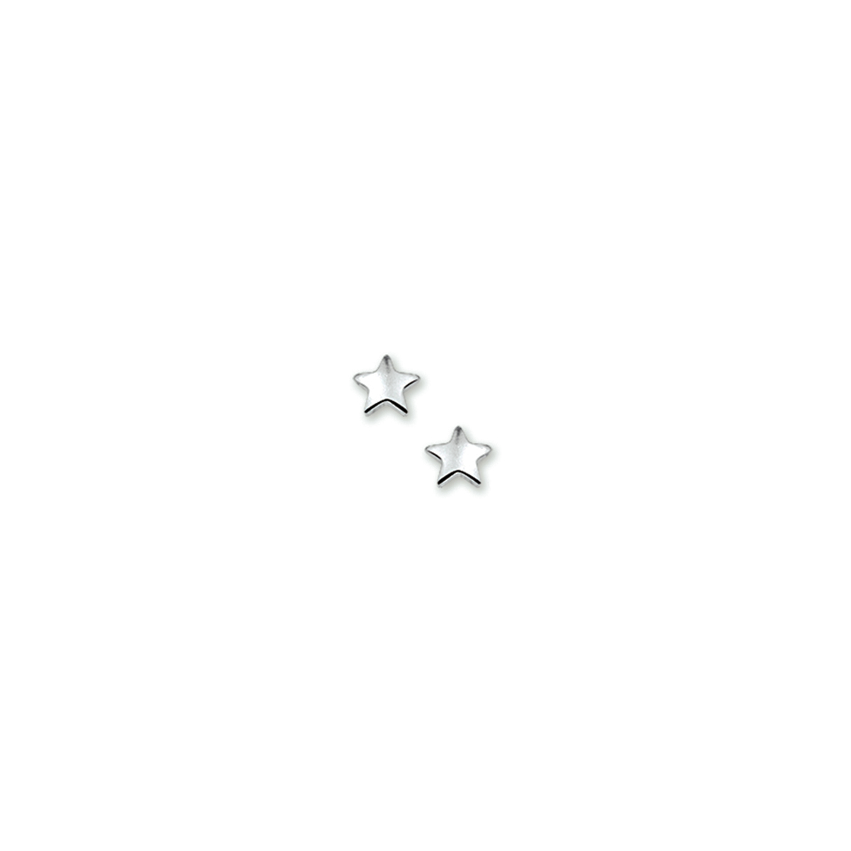oorknoppen ster zilver gerhodineerd