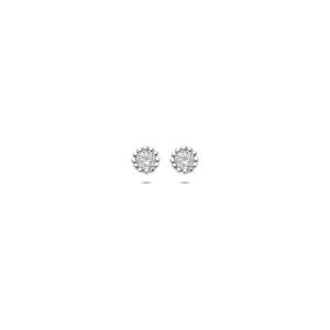 oorknoppen zirkonia 4 mm zilver gerhodineerd