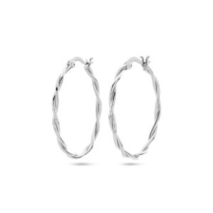 oorringen gedraaide buis 2,0 mm zilver gerhodineerd