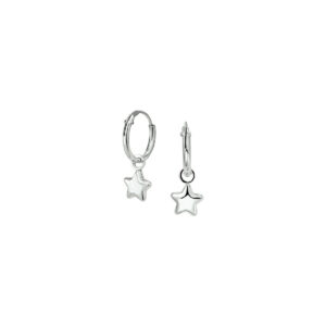 oorringen ster zilver gerhodineerd