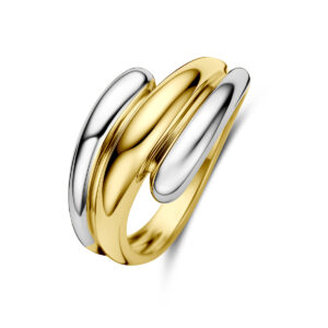 ring 14K bicolor goud geel/wit
