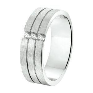 ring a207 - 6 mm - met cz zilver gerhodineerd