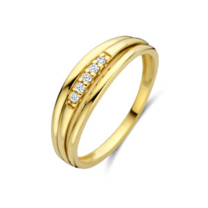 ring diamant 0.05ct h si 14K geelgoud