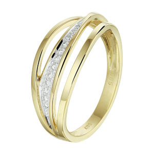 ring diamant 0.07ct h si 14K geelgoud