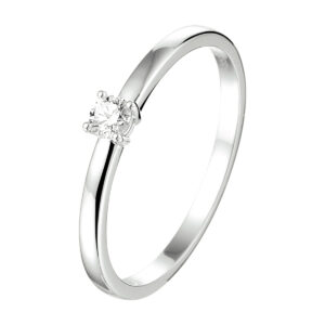 ring diamant 0.10ct h si 14K witgoud