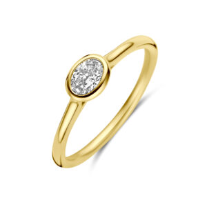 ring diamant 0.42ct h si 14K geelgoud