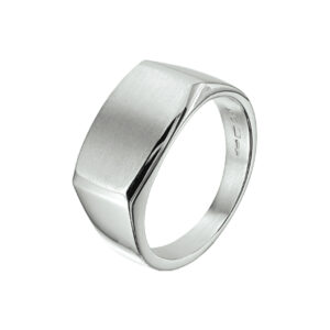ring dwarsmodel poli/mat zilver gerhodineerd