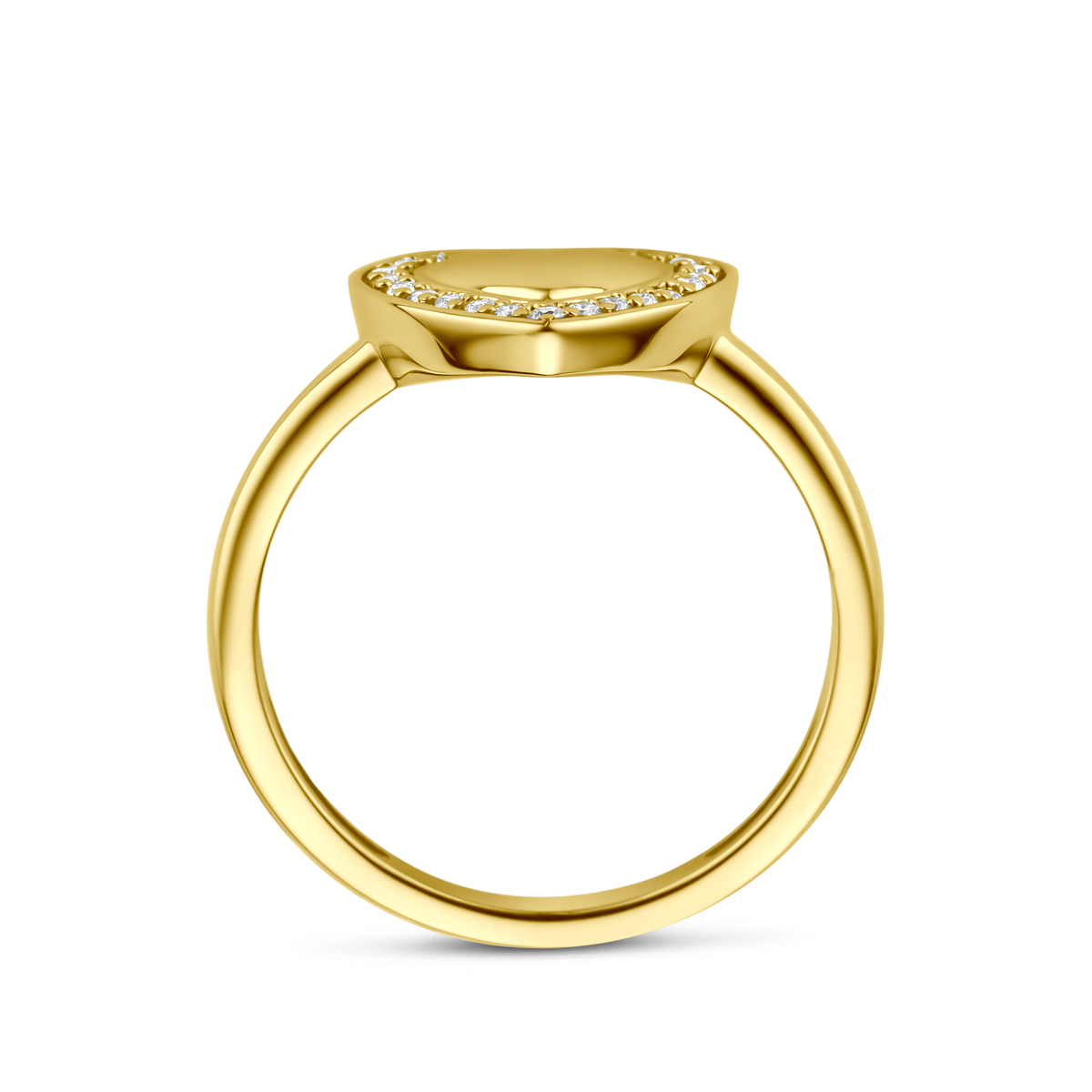 ring hart lab grown diamant 0.11ct f vs 14K geelgoud - Afbeelding 3