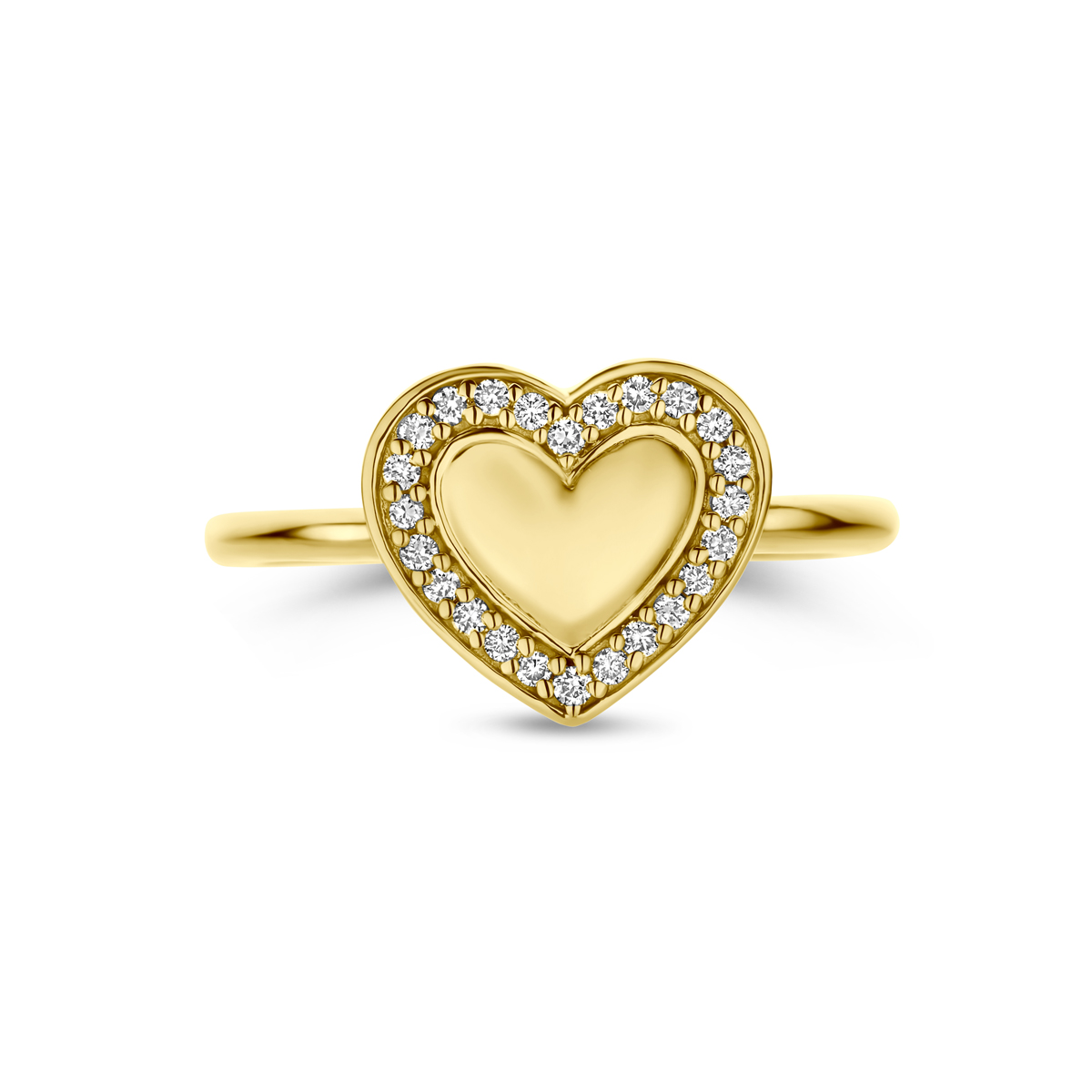 ring hart lab grown diamant 0.11ct f vs 14K geelgoud - Afbeelding 4