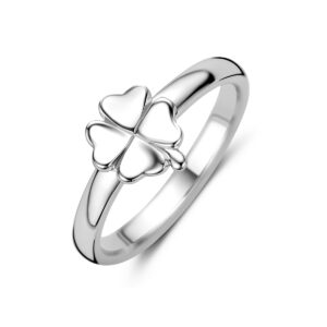 ring klaver zilver gerhodineerd