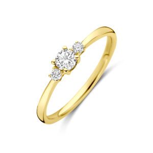 ring lab grown diamant 0.25ct h si 14K geelgoud