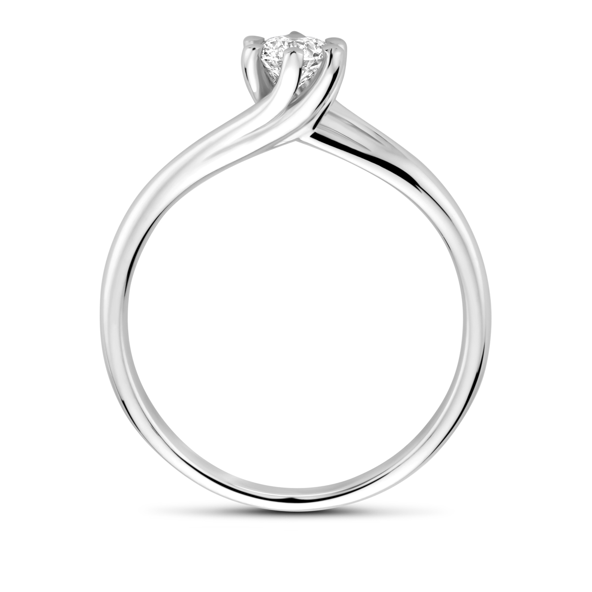 ring lab grown diamant 0.30ct g vs 14K witgoud - Afbeelding 3