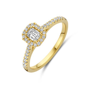 ring lab grown diamant 0.48ct h si 14K geelgoud