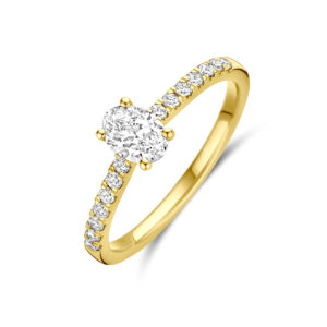 ring lab grown diamant 0.58ct g vs 14K geelgoud