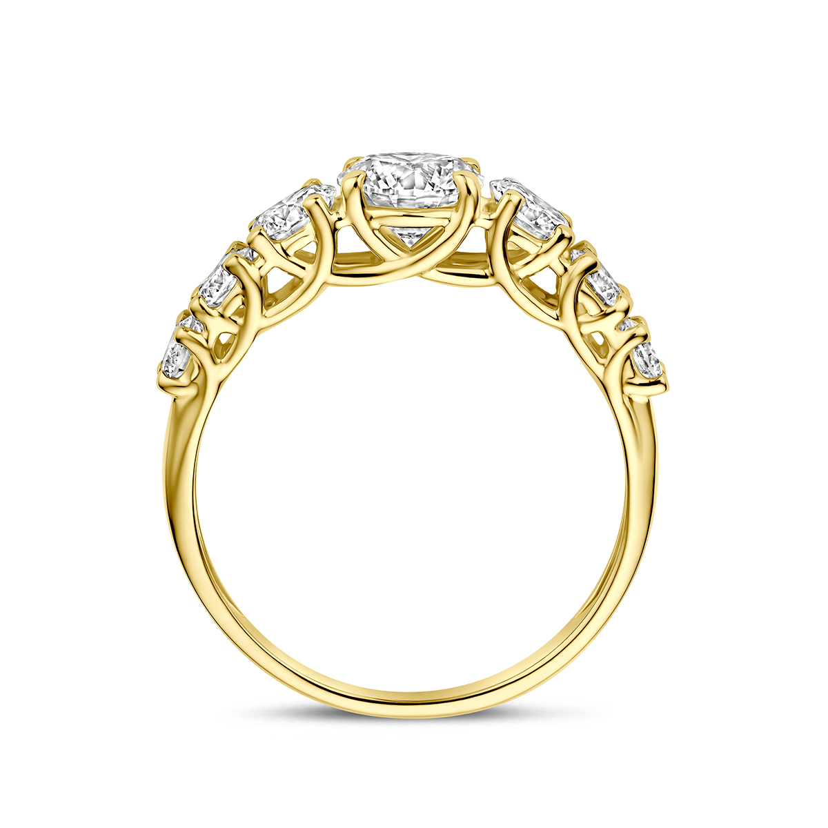 ring lab grown diamant 1.75ct f vs 14K geelgoud - Afbeelding 3