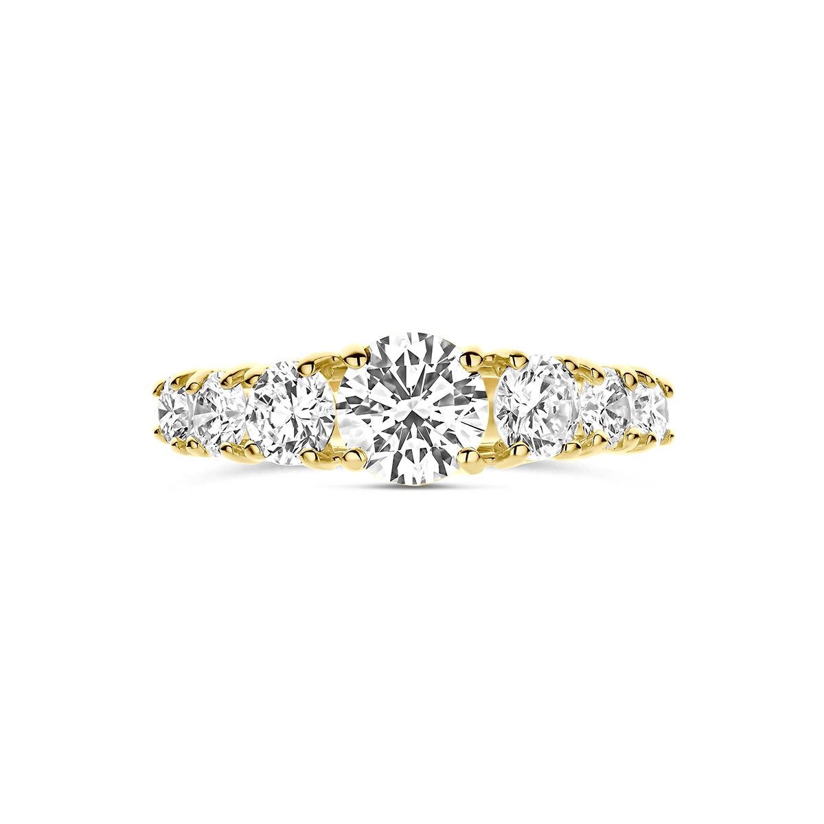 ring lab grown diamant 1.75ct f vs 14K geelgoud - Afbeelding 4