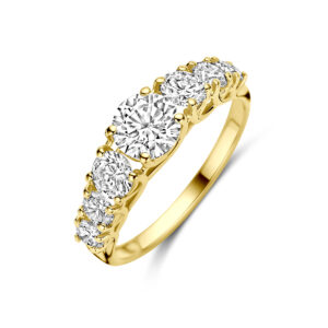 ring lab grown diamant 1.75ct f vs 14K geelgoud