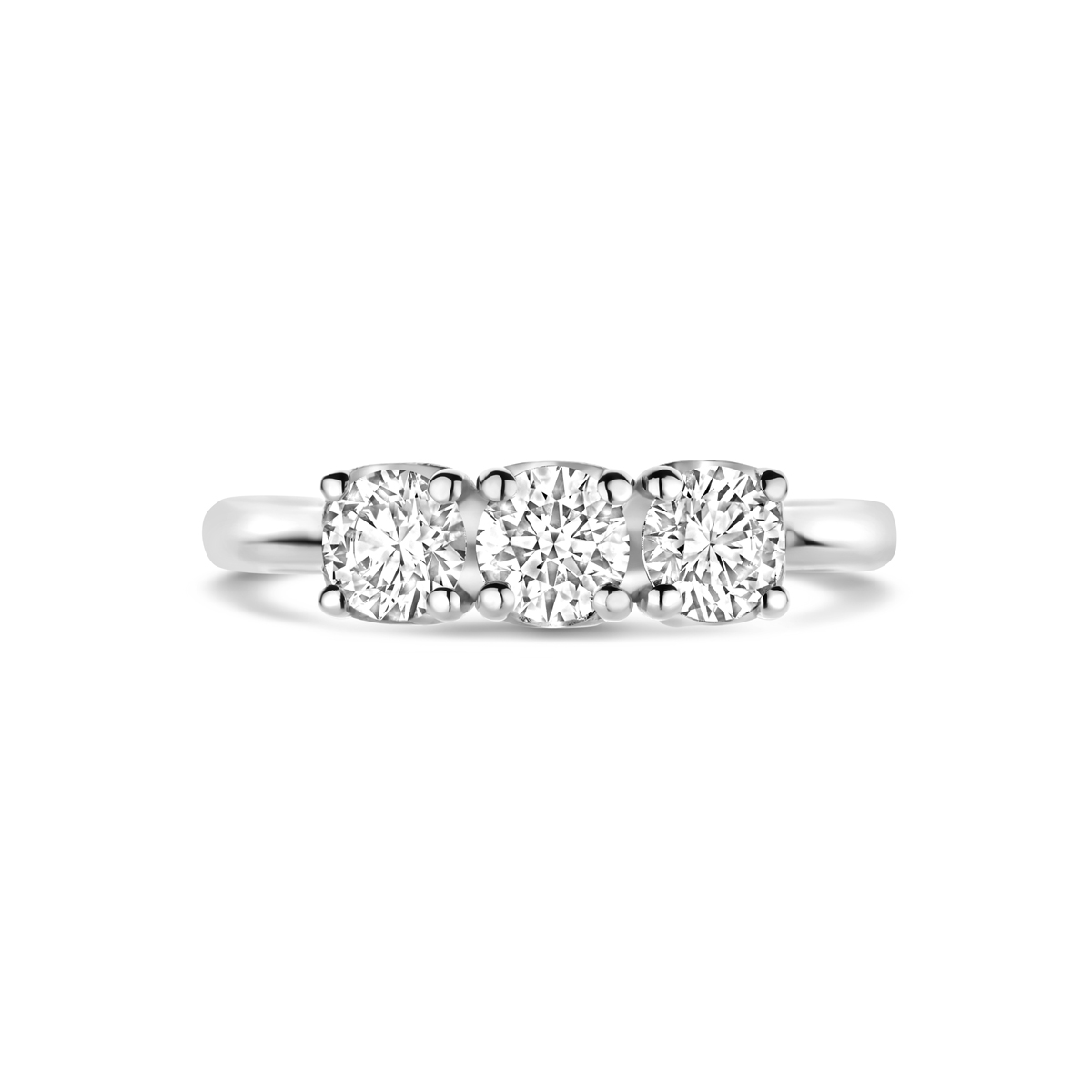 ring trilogie lab grown diamant 0.90ct g vs 14K witgoud - Afbeelding 4