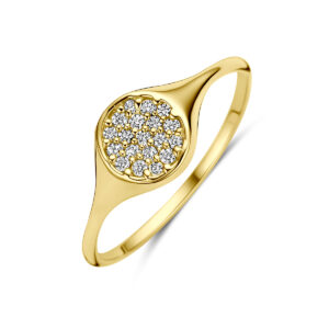 ring zirkonia 14K geelgoud