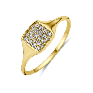 ring zirkonia 14K geelgoud