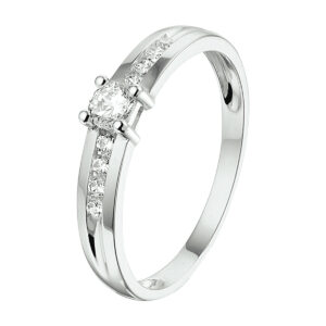 ring zirkonia 14K witgoud