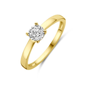 ring zirkonia 3 micron zilver verguld (geel)