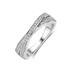ring zirkonia zilver gerhodineerd
