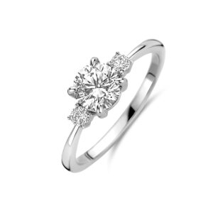 ring zirkonia zilver gerhodineerd