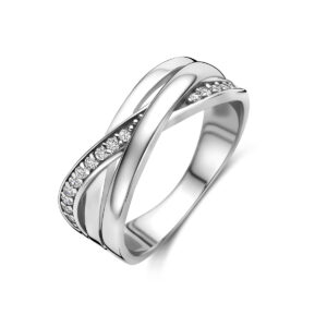 ring zirkonia zilver gerhodineerd