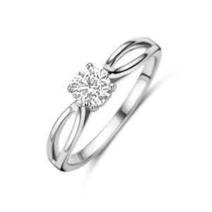 ring zirkonia zilver gerhodineerd