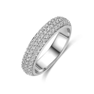ring zirkonia zilver gerhodineerd