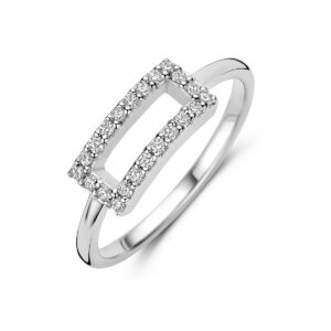ring zirkonia zilver gerhodineerd