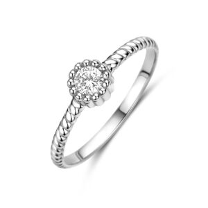 ring zirkonia zilver gerhodineerd