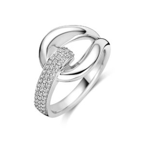 ring zirkonia zilver gerhodineerd