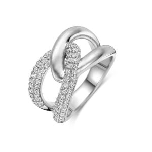 ring zirkonia zilver gerhodineerd