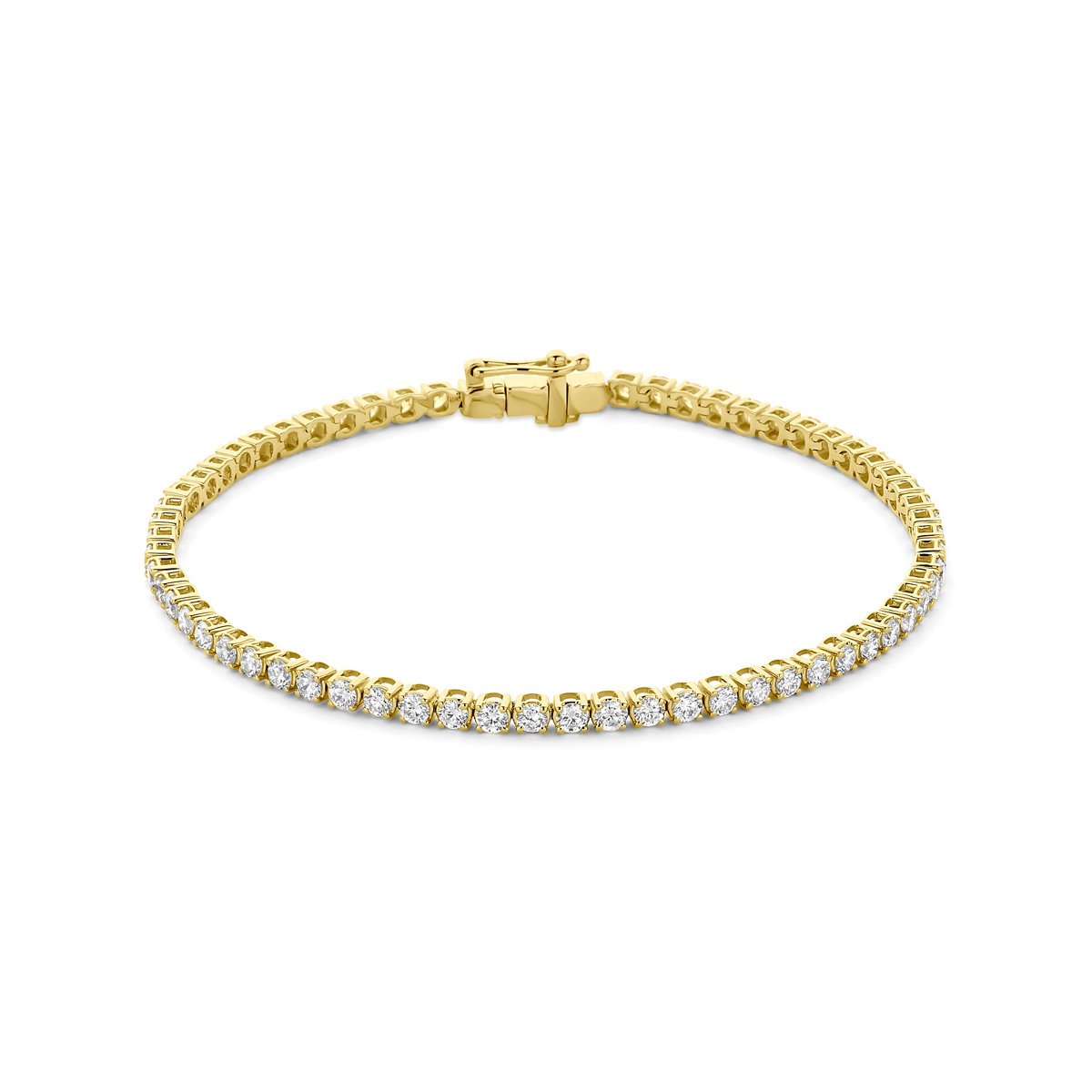 tennisarmband lab grown diamant 3.00ct f vs 2,5 mm 17,5 cm 14K geelgoud