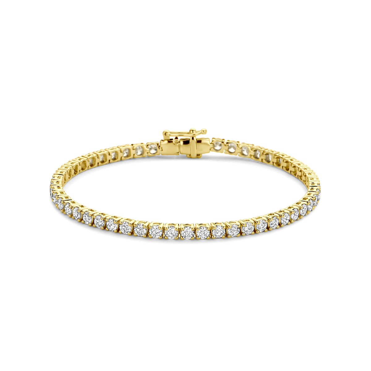 tennisarmband lab grown diamant 5.00ct g si 3,2 mm 17,5 cm 14K geelgoud